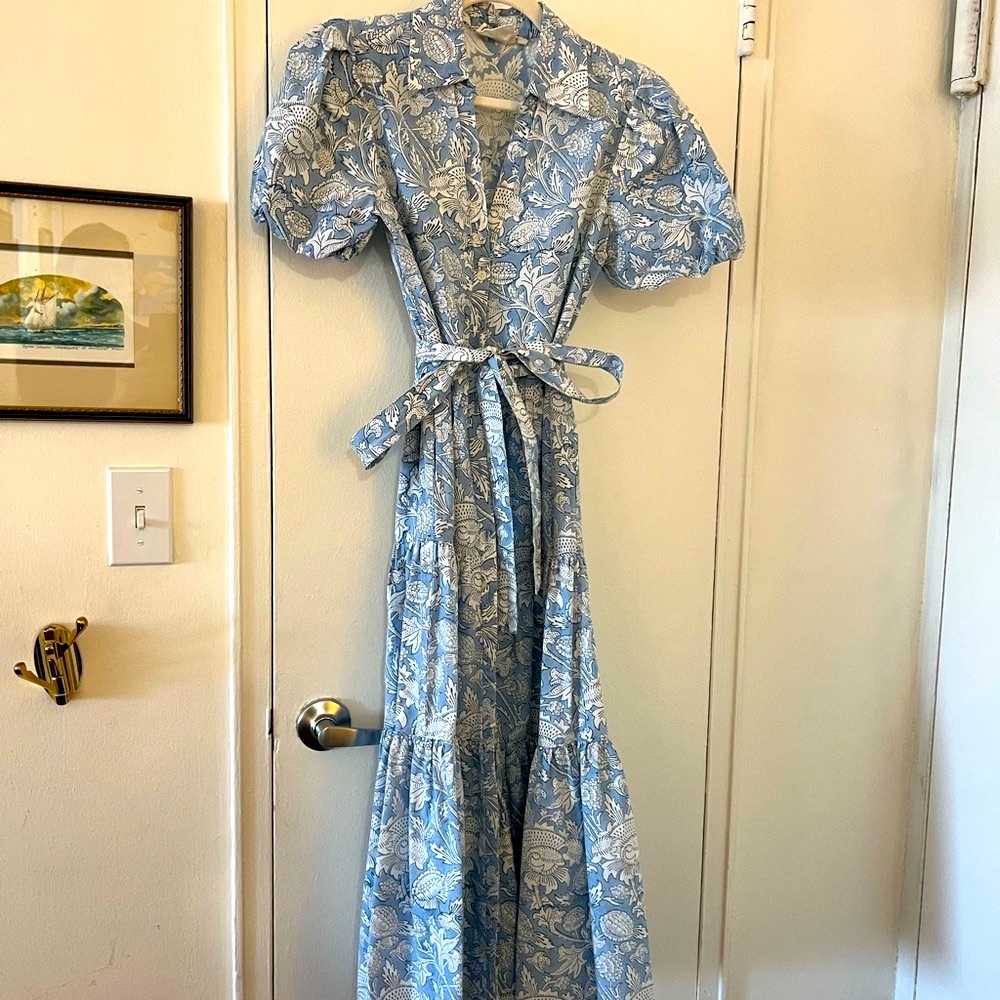 Erica Wilson Nantucket blue and white dress. XS